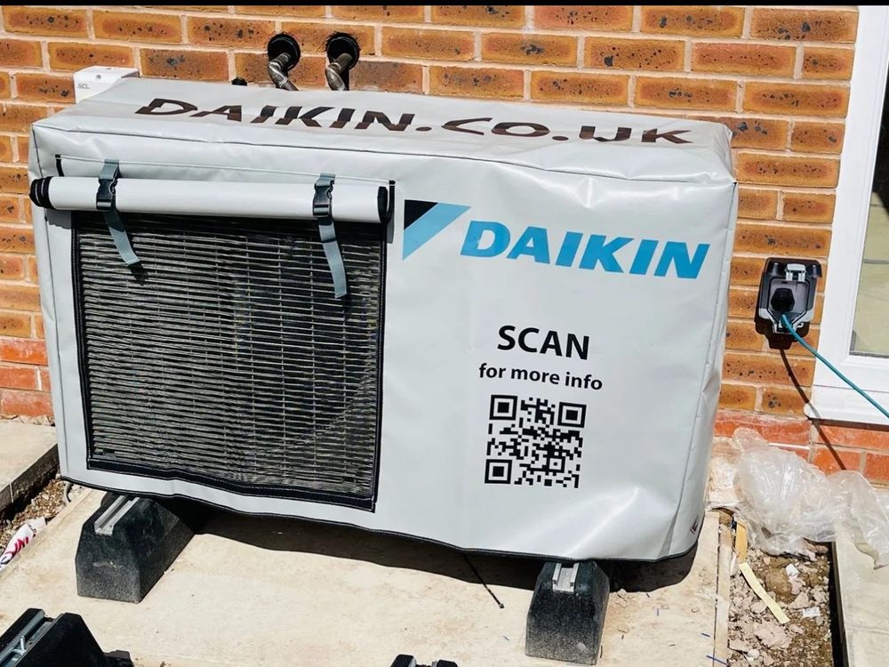 Daikin branded heat pump cover