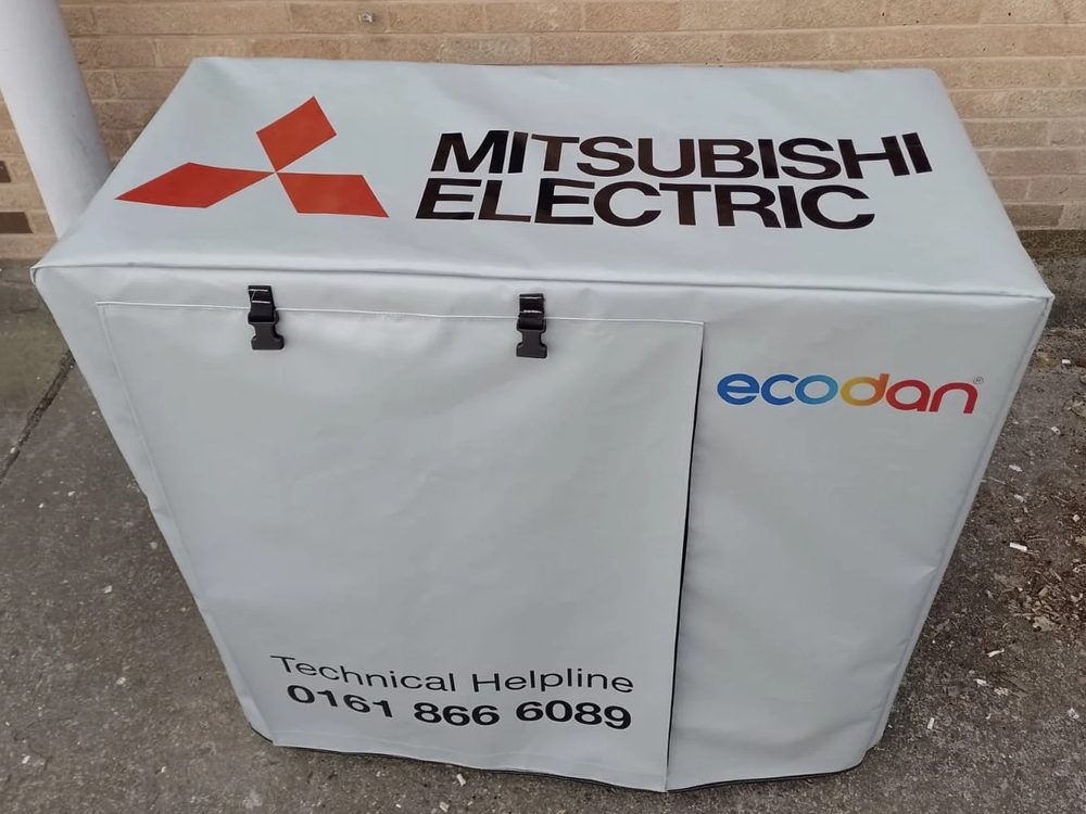 Mitsubishi Electric branded heat pump cover
